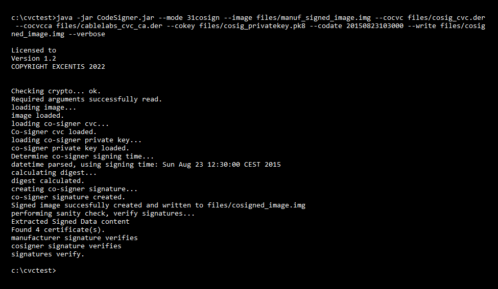 DOCSIS Signing Tool